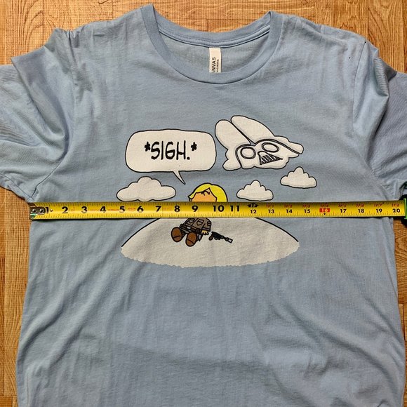 Star Wars Shirt Mens Size Large Luke Darth Vader Blue Short Sleeve Graphic Tee - Picture 2 of 7